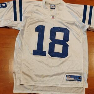 Reebok White NFL #18 Manning Jersey